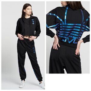 RARE 3PC Women's adidas Originals Zeno Tracksuit: Jacket, Pants, T-shirt. S-M